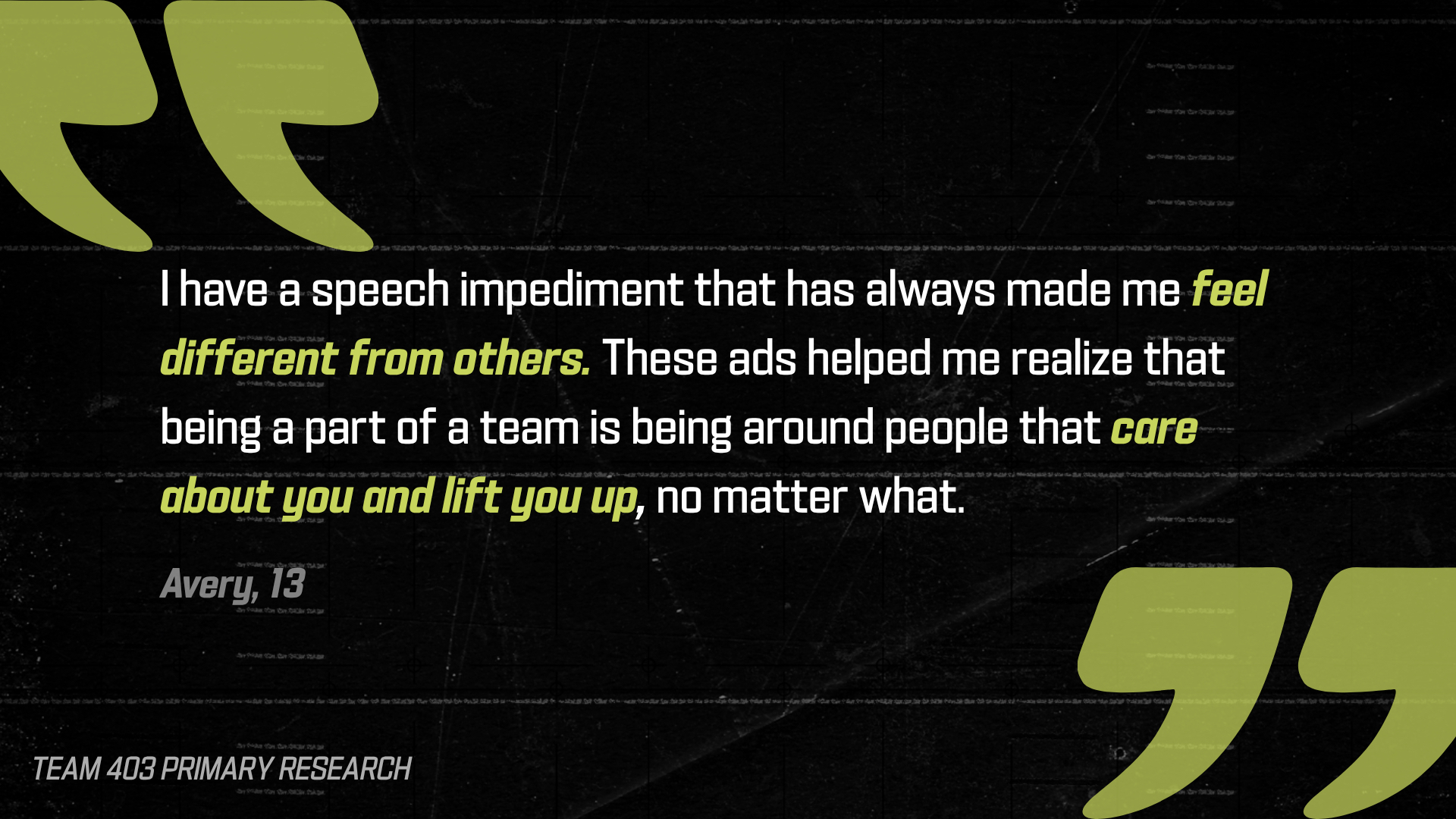 Team NFL testing slide for Impressionables