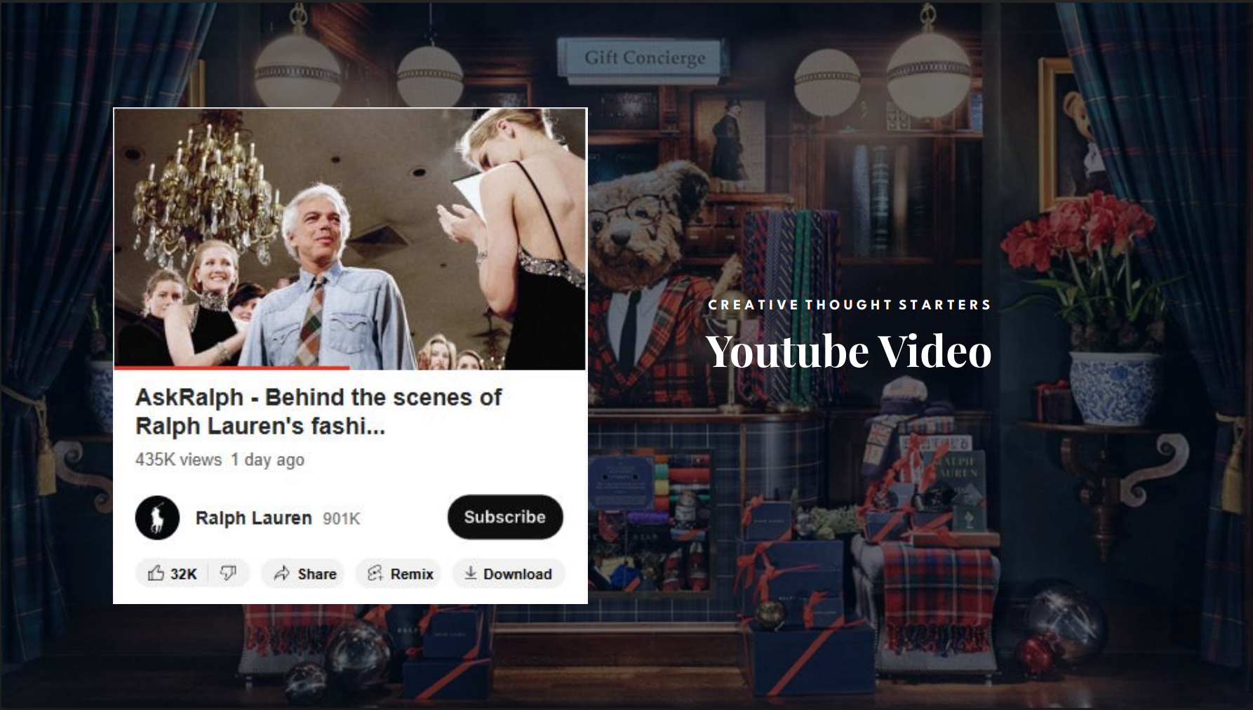Ralph Lauren Ask Ralph YouTube video execution